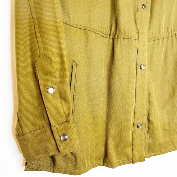 Zara | Khaki Frill Collar Long Sleeve Shaket - Picture 3 of 8